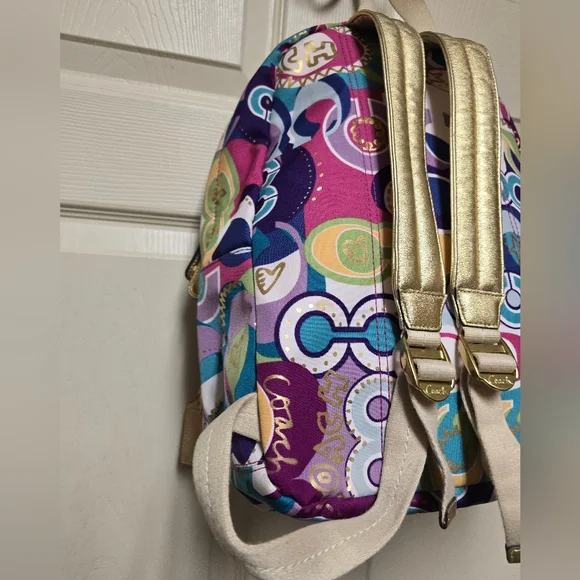 Coach Poppy Multicolor Graffiti Nylon Limited Backpack With  display picture 1
